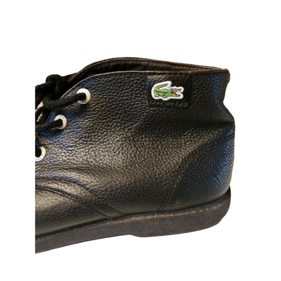 Lacoste Sherbrook Hi Black Leather Youth Size 5 - Women's Size 6.5 Ankle Boots - Picture 7 of 7
